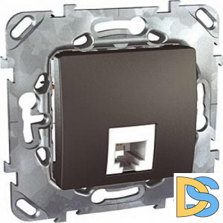 Розетка телефонная 1-ая 4 контакта, RJ-11, Графит, серия UNICA TOP/CLASS, Schneider Electric