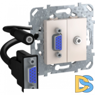 Розетка HD15+Jack 3,5 (разветвительный кабель), Бежевый, серия Unica, Schneider Electric