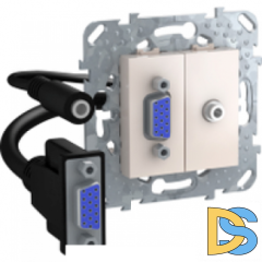 Розетка HD15+Jack 3,5 (разветвительный кабель), Бежевый, серия Unica, Schneider Electric