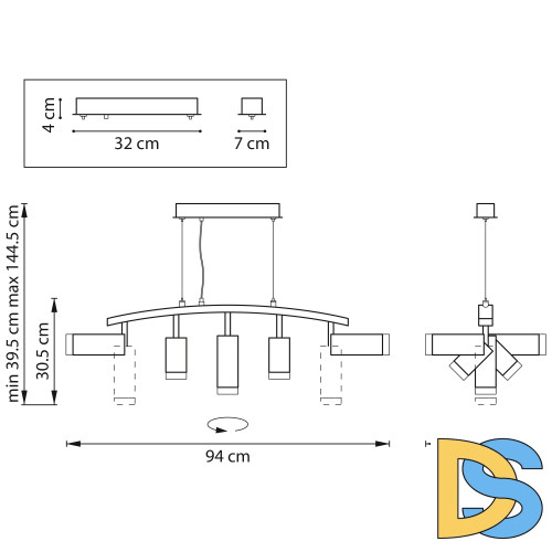 Подвесной светильник Lightstar Rullo LR7353728630 (571735+214437-2+214486-3+202430-5)