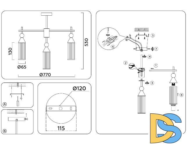 Люстра на штанге Ambrella Light High Light Heigh Light LH55258