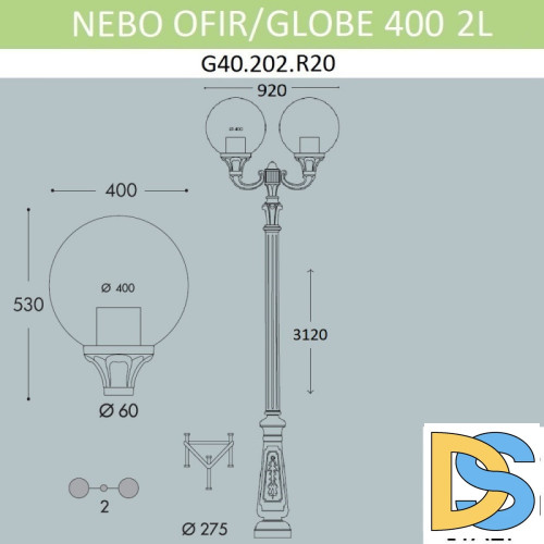 Садовый светильник Fumagalli G40.202.R20.AYE27