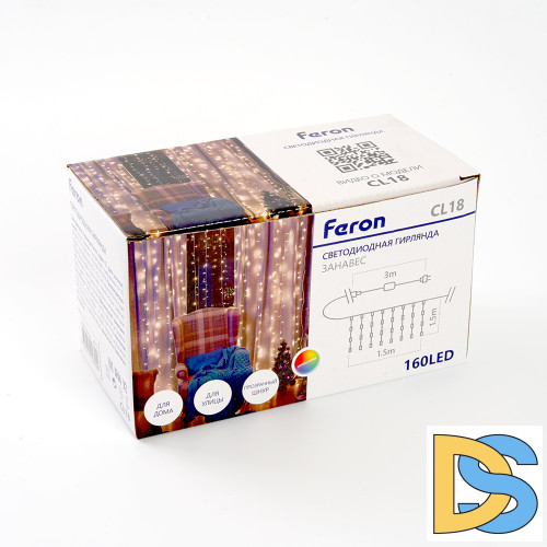 Уличная светодиодная гирлянда Feron CL18 230В 8Вт мультиколор 1,5м IP44 48172