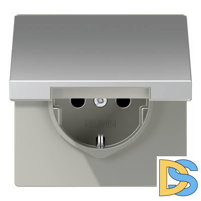 Розетка 2K+З с крышкой Jung AL1520KL