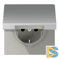 Розетка 2K+З с крышкой Jung AL1520KL