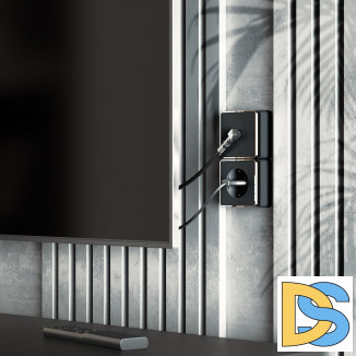 ТВ-розетка оконечная Gallant (черный/хром) W5083035