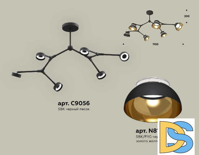 Люстра на штанге Ambrella Light Traditional (C9056, N8145) XB9056101
