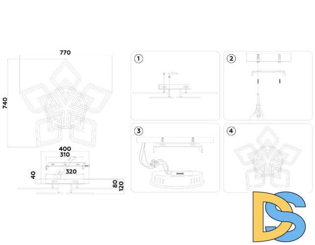 Потолочная люстра Ambrella Light Acrylica Original FA8914