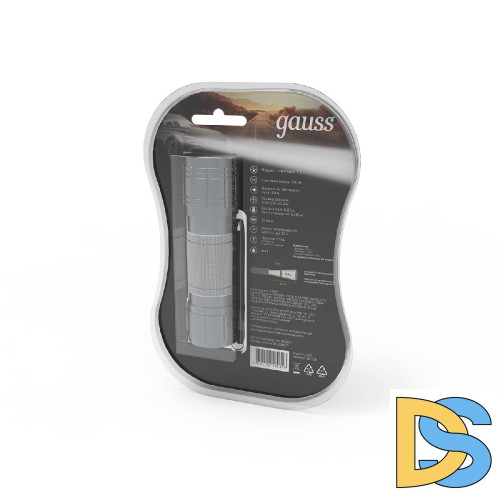 Ручной светодиодный фонарь Gauss от батареек 110х30 50 лм GF106