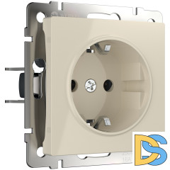 Розетка с заземлением, безвинтовой зажим Werkel (слоновая кость) W1171303