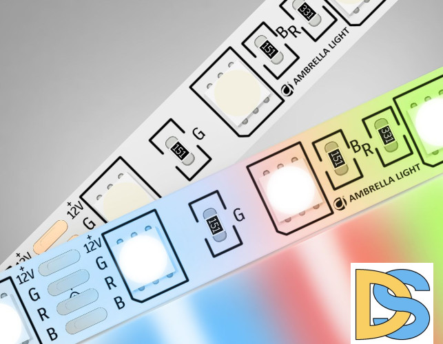 Светодиодная лента Ambrella Light LED Strip 12В 5050 14,4Вт/м RGB 5м IP20 GS2202