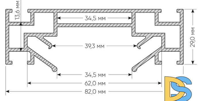 Профиль для шинопроводов Denkirs TR3000 TR3030-AL