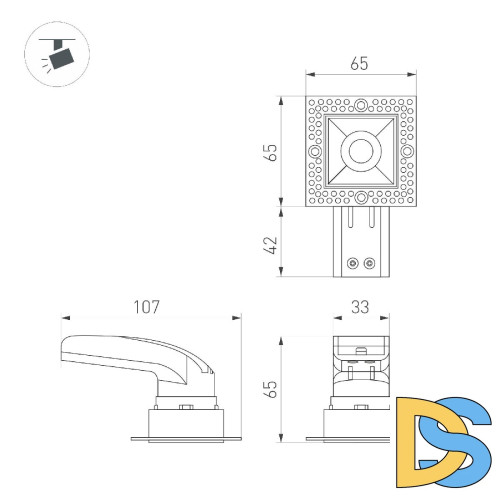 Встраиваемый светильник Arlight MS-RIALTO-TRIMLESS-S40x40-9W Day4000 048327