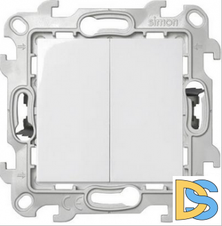 Выключатель 2-клавишный, цвет Белый,Simon 24