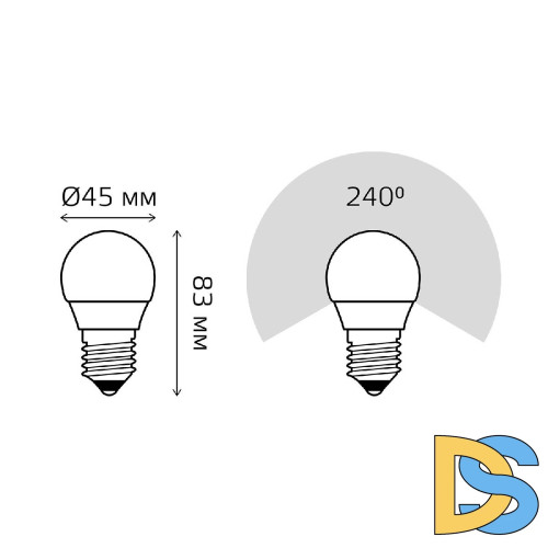 Лампа светодиодная Gauss E27 7W 4100K матовая 53227T