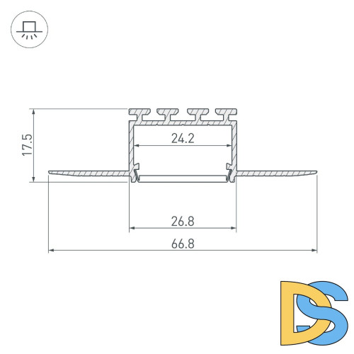 Алюминиевый профиль Arlight PLS-F-HIDE-3000 044849