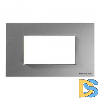 Рамка итальянский стандарт 4 модуля ABB Zenit Серебро