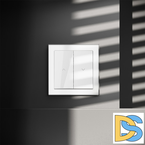 Выключатель встраиваемый VOLTUM S70 для жалюзи 10А, (белый глянцевый)