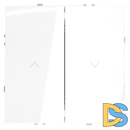 Выключатель встраиваемый VOLTUM S70 для жалюзи 10А, (белый глянцевый)