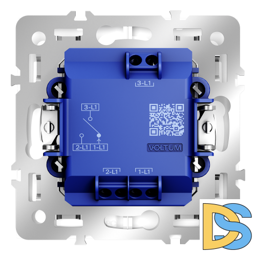 Выключатель встраиваемый VOLTUM S70 для жалюзи 10А, (белый глянцевый)