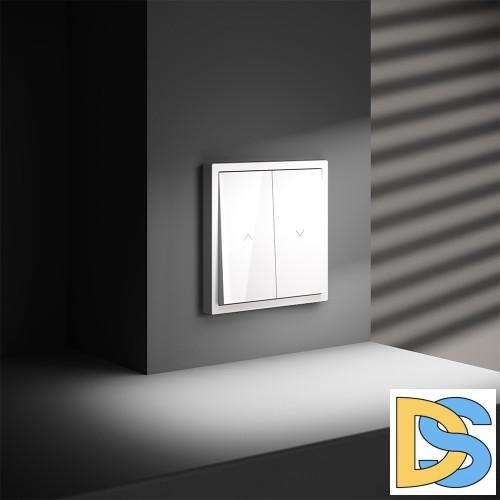 Выключатель встраиваемый VOLTUM S70 для жалюзи 10А, (белый глянцевый)