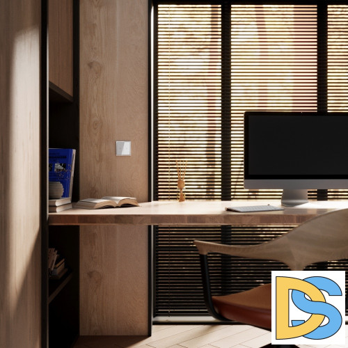 Выключатель встраиваемый VOLTUM S70 для жалюзи 10А, (белый глянцевый)