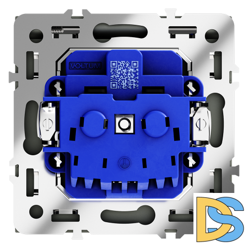 Розетка встраиваемая VOLTUM S70 с заземлением, защитными шторками и крышкой 16А, (графит)