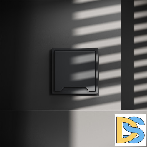 Розетка встраиваемая VOLTUM S70 с заземлением, защитными шторками и крышкой 16А, (графит)