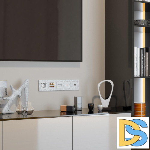 Акустическая розетка Werkel Hammer х4 белый W1285001 4690389163104