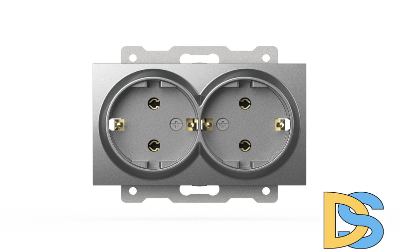 Розетка двухместная с заземлением ELBI Zena Vega 609-011000-907