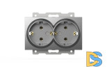 Розетка двухместная с заземлением ELBI Zena Vega 609-011000-907
