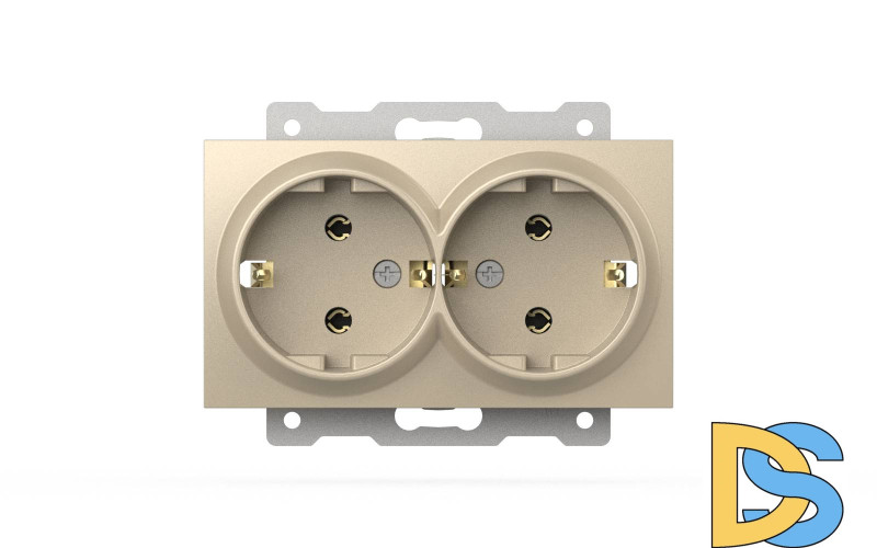 Розетка двухместная с заземлением ELBI Zena Vega 609-012500-907