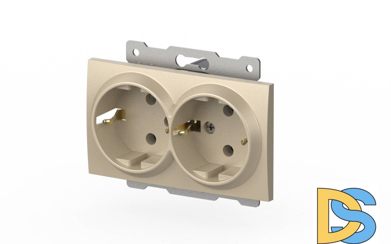 Розетка двухместная с заземлением ELBI Zena Vega 609-012500-907