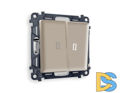 Комплект механизма 2-кл проходного выключателя с подсветкой Ambrella Volt Alfa MA364035