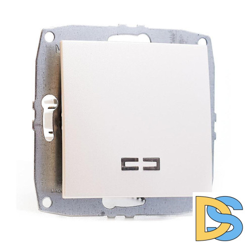 Выключатель одноклавишный с подсветкой Mono Electric Despina-Larissa 10А 250В жемчуг 500-002525-101