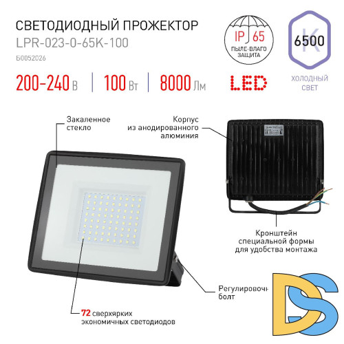 Прожектор Эра LPR-023-0-65K-100 Б0052026