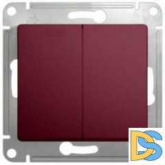 Выключатель 2-клавишный, Баклажановый, серия Glossa, Schneider Electric