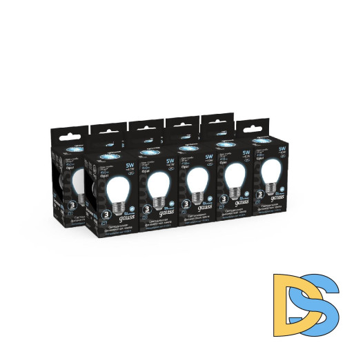 Лампа светодиодная филаментная Gauss E27 5W 4100К матовая 105202205