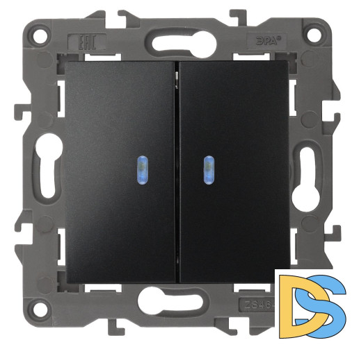 Выключатель двойной с подсветкой Эра 14-1105-05 Б0034241