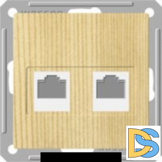Розетка телефонная+компьютерная RJ-11/RJ-45 кат. 5e, Сосна (пластик), серия Wessen 59, Schneider Electric