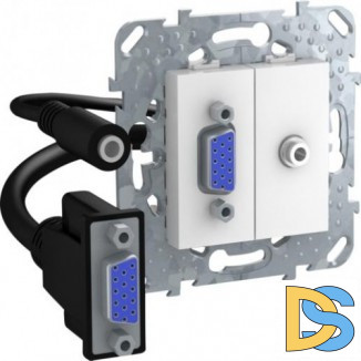 Розетка HD15+Jack 3,5 (разветвительный кабель), Белый, серия Unica, Schneider Electric