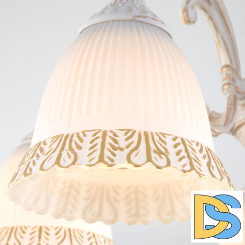 Люстра на штанге Eurosvet 60107/5 белый с золотом