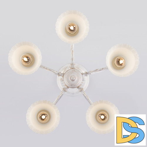 Люстра на штанге Eurosvet 60107/5 белый с золотом