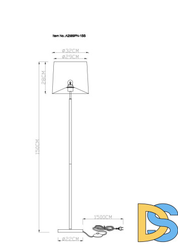 Торшер Arte Lamp RODOS A2589PN-1SS