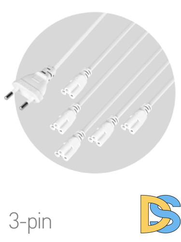 Разветвитель сетевой для линейных светильников Эра Разветвитель 5х IEC C5 2 м Б0059055