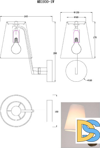 Бра MyFar Aurora MR1930-1W
