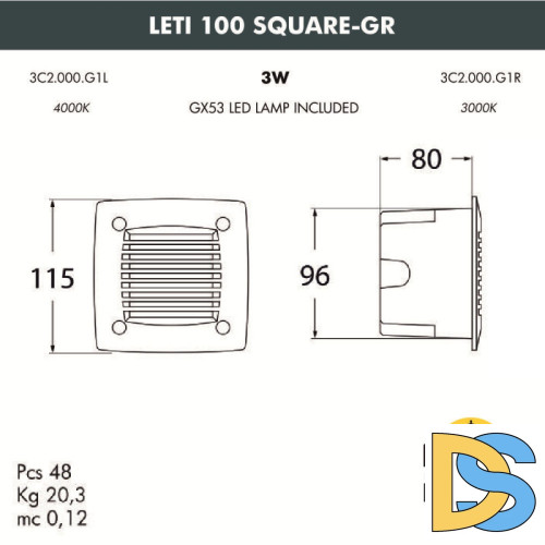 Светильник для ступеней Fumagalli 3C2.000.000.AYG1L