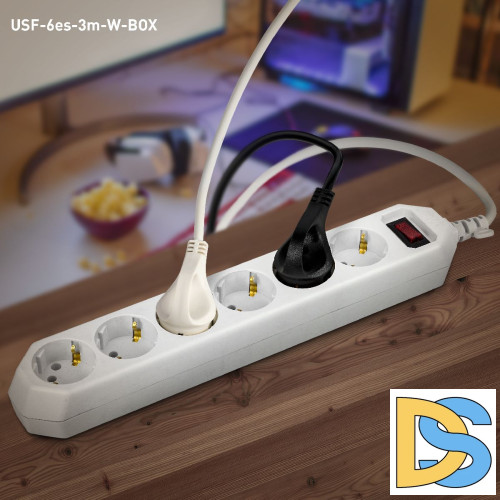 Сетевой фильтр Эра USF-6es-3m-W-BOX Б0037262