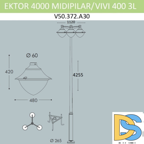 Садовый светильник Fumagalli V50.372.A30.LXH27