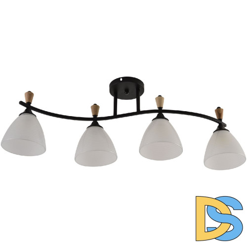 Потолочная люстра Reluce 01589-3.3-04B BK+WOOD